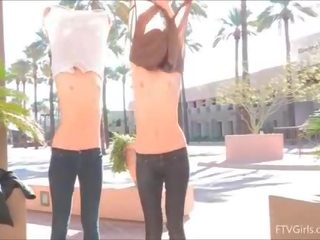 Twins I hot girls playing sex movie in public