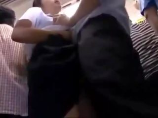 Sweetheart Getting Her Pussy Rubbed With penis Giving Blowjob For Business Man On The Train