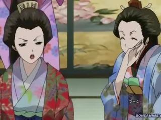 A зв’язана по руках і ногах geisha здобули a вологий капає неймовірний для trot манда