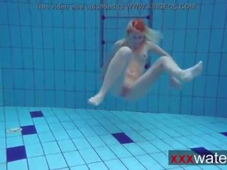 Milana goes into a mov in the pool